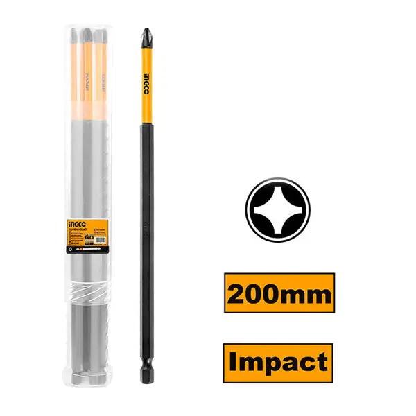 200Mm Impact-Grade Screwdriver Bit Set – 10-Piece 1