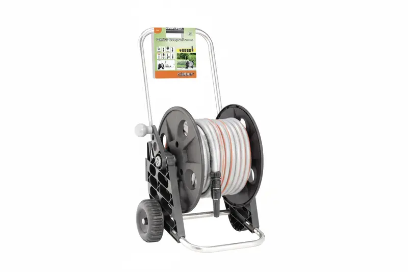 25-Meter Italian-Made Reinforced Garden Hose Reel With Durable Clamp Mount 1