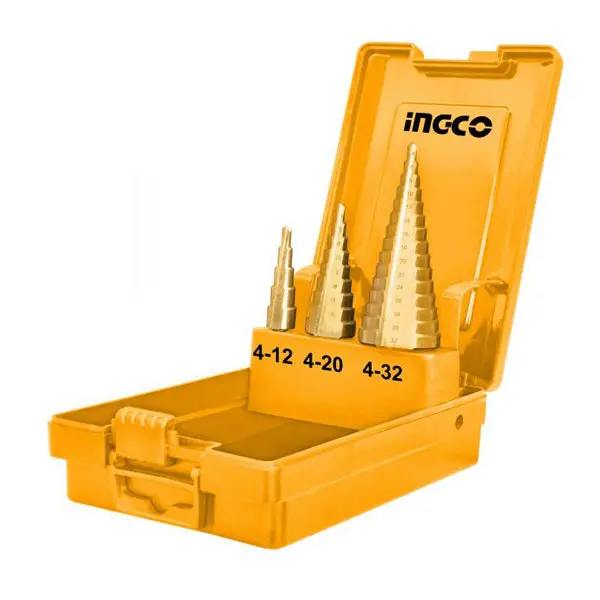 3-Piece Step Drill Bit Set For Multi-Diameter Hole Making 1
