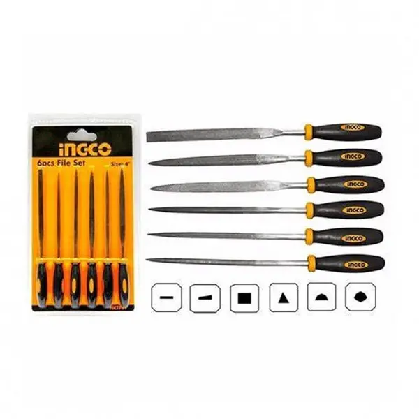 6-Piece File Set – Durable Hardened Steel Files (140 Mm Length) 1