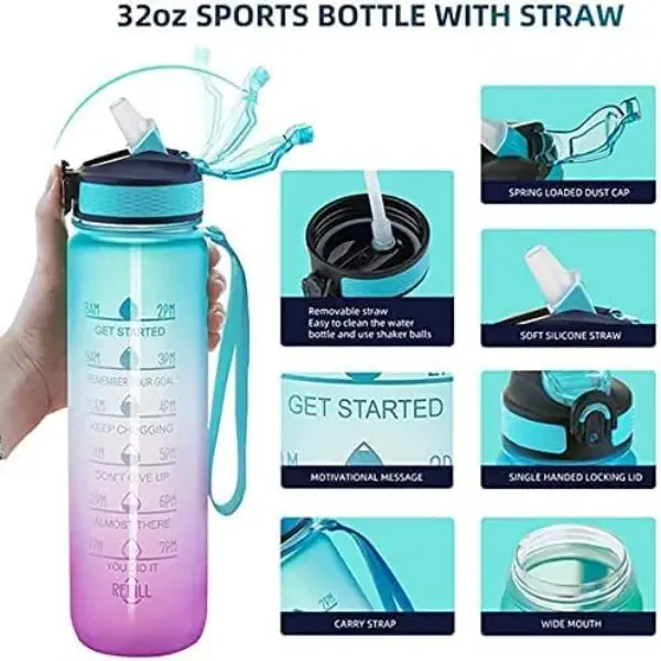 900Ml Insulated Sports Water Bottle – Double-Wall Vacuum Construction With Leak-Proof Lid And Ergonomic Grip 1