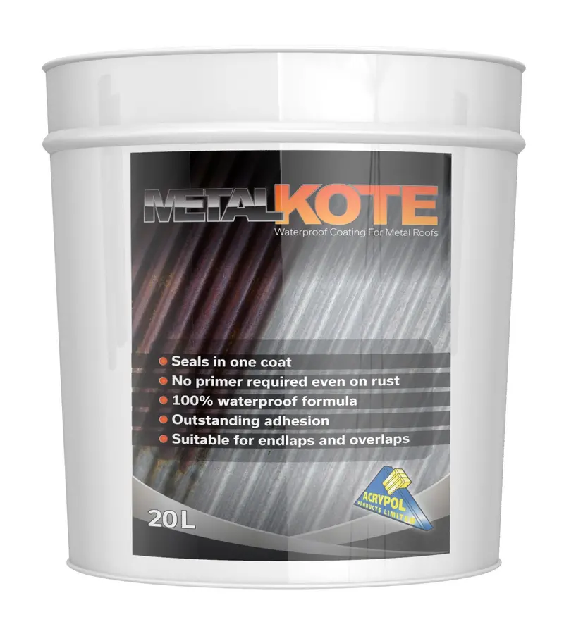 Acrypol Metal-Kote Waterproof Coating – Goosewing Grey, 20-Litre Metal Roof Sealant 1