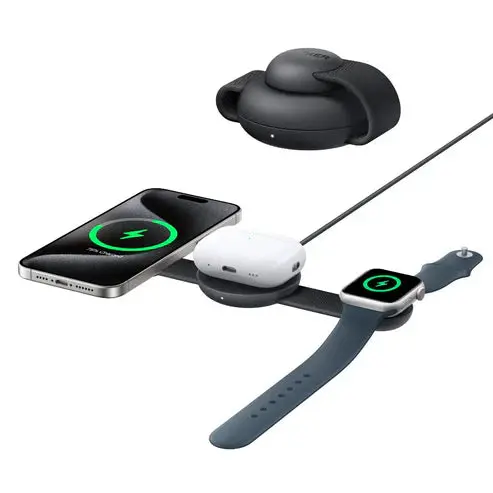 Anker 3-In-1 Magsafe Wireless Charger – Simultaneous Charging For Iphone, Airpods, And Apple Watch (15W) 1
