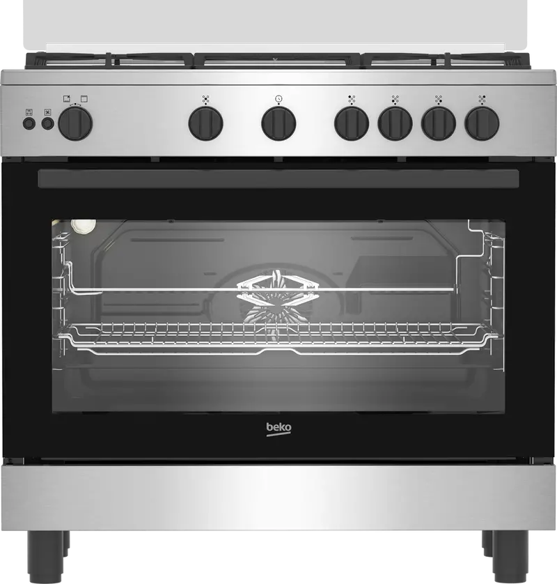 Beko 90Cm Gas Cooktop – 5 Burners, Stainless Steel Finish, Auto Ignition & Flame Failure Safety 1