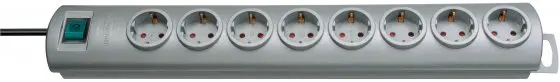 Brennenstuhl 8-Outlet Surge Protector – 2M Compact Extension Lead 1