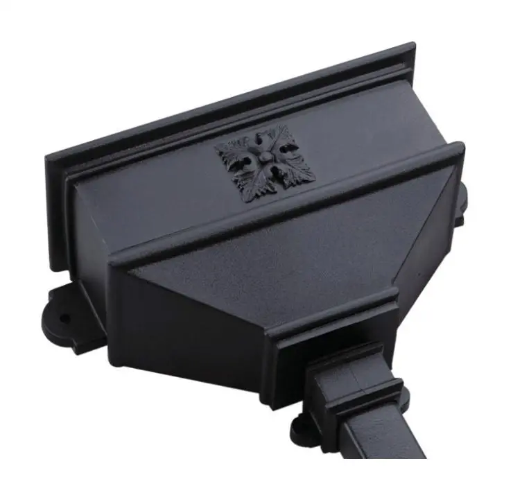 Brett Martin Cascade Long Cast Iron Effect Hopper Featuring Four-Leaf Square (Brh5Fls) 1