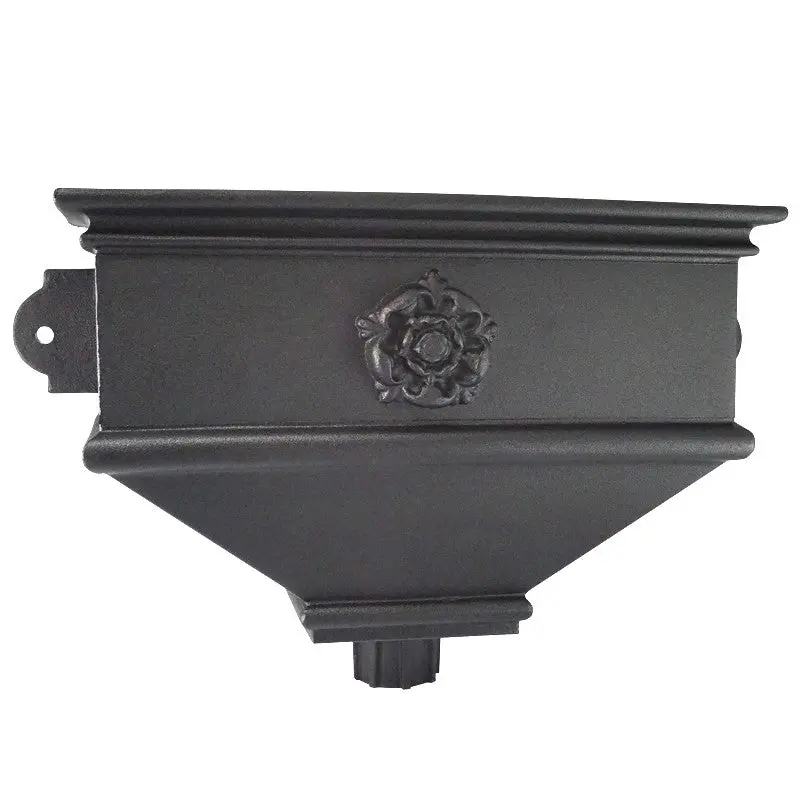 Brett Martin Cascade Long Cast Iron Effect Hopper With Tudor Rose (Brh5Tr) 1