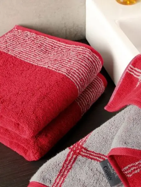 Cawo Two-Tone Bath Towel – 30×50 Cm, Soft Cotton Blend, Stylish Dual-Color Design 1