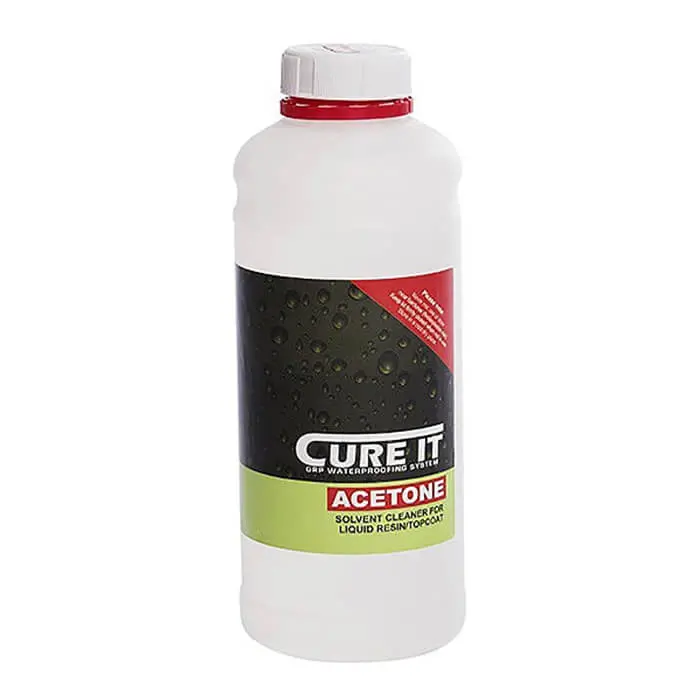 Cure It Grp Roofing Solvent – Acetone, 1-Litre Container 1