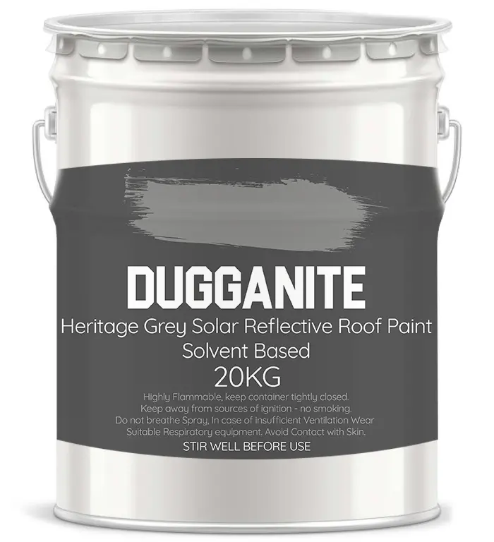 Dugganite Solar Reflective Paint — Heritage Grey, 20L Cool Roof Coating With High Sri Rating 1