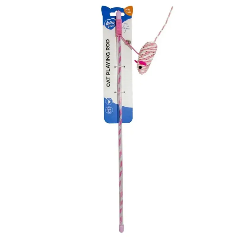 Duvo Catchy Cat Toy – 47Cm, Interactive Feather Wand With Faux Fur & Bell For Hunting Instincts 1