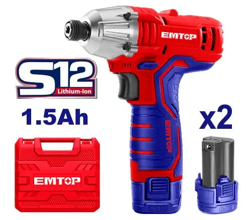 Emtop 12V Cordless Drill Driver – Brushless Motor 1