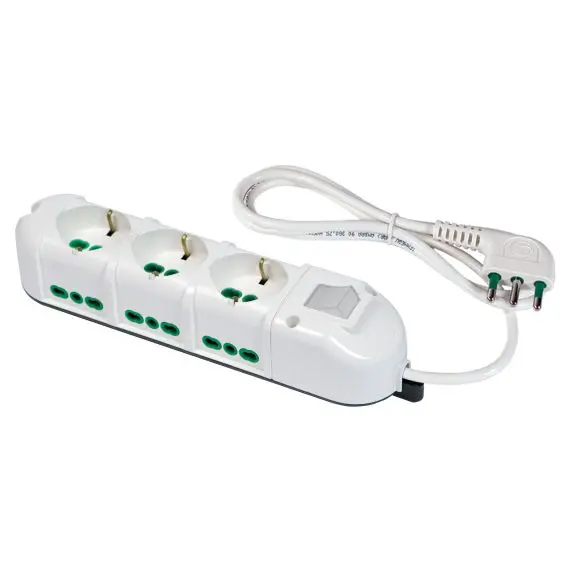 Fanton 3-Meter 9-Way Socket With Circuit Breaker — 16A, Dual-Standard 1