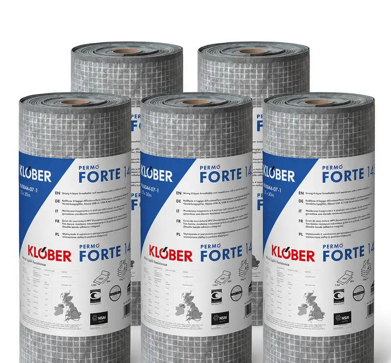 Klober Permo Forte 145 Breathable Roof Membrane – 1.5M × 50M (Pallet: 5 Rolls, 375M²) 1