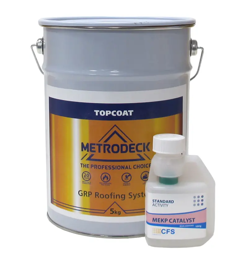 Metrodeck Grp Roofing Topcoat – 5Kg Dark Admiralty Grey With Catalyst 1