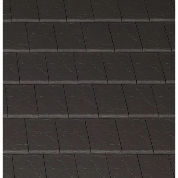 Planum Low-Pitch Clay Roof Tile – 10°, Blackstone Riven Finish 1