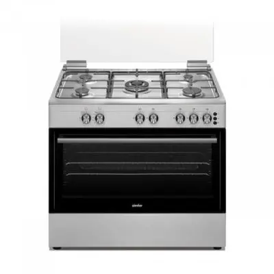 Premium 90 Cm Gas Range – Stainless Steel Freestanding Oven With Dual Burner Control 1