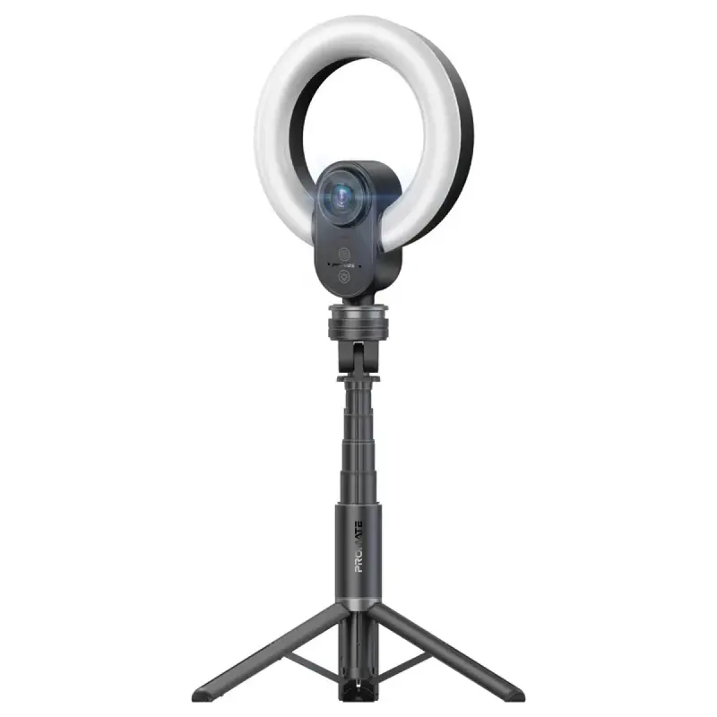 Promate 2K Uhd Webcam: 2K Resolution, Adjustable Led Ring Light, And Plug-And-Play Setup 1