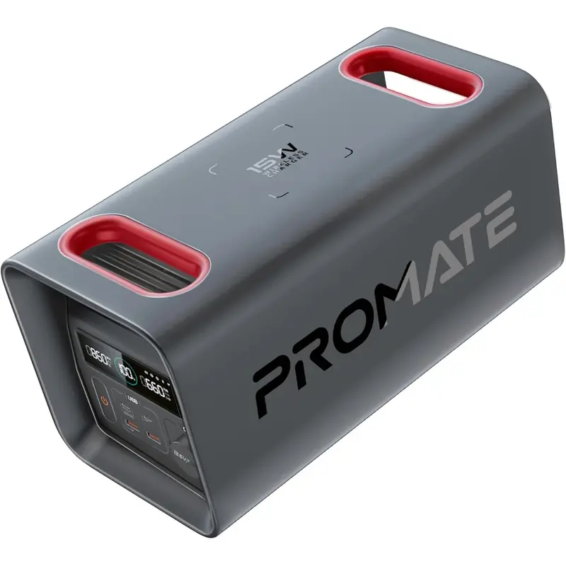 Promate 600W Portable Power Station: 161,000Mah Lifepo4 Battery With Pure Sine Wave Output 1