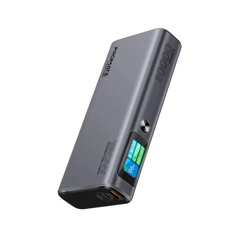 Promate Bolt-130 Power Bank: 20,000Mah Capacity, Pd 3.0 Fast Charging, And Tft Lcd Power Indicator 1