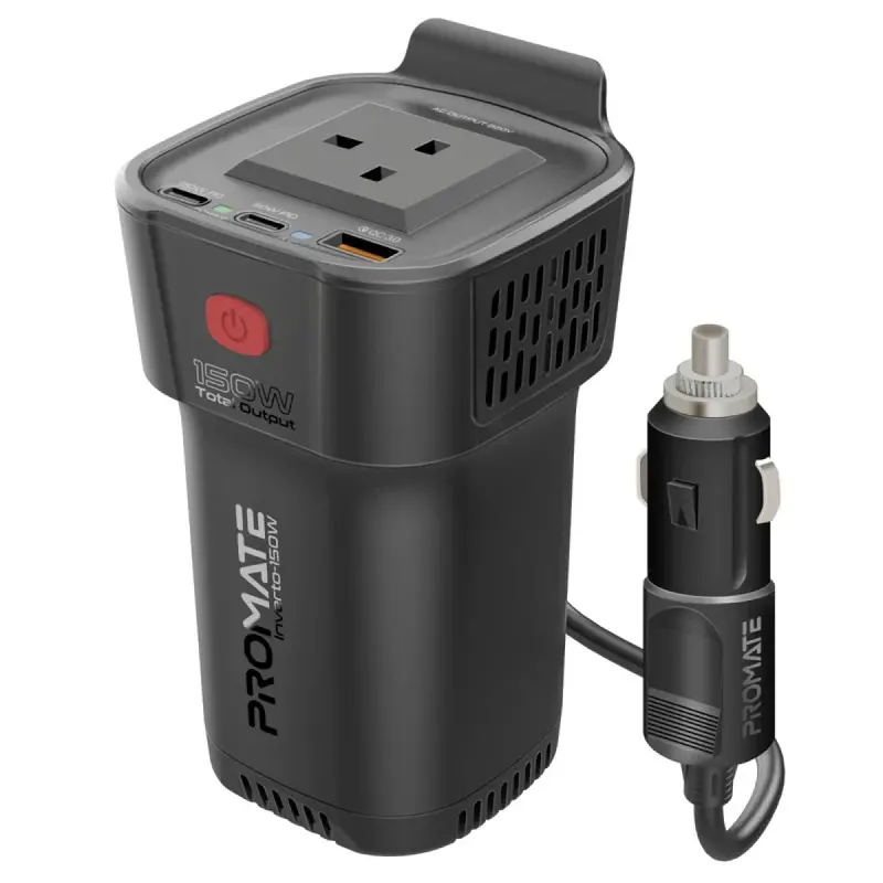 Promate Dual-Port Charging Hub – Usb-C + Usb-A With Ac Power Outlet For Devices & Laptops 1