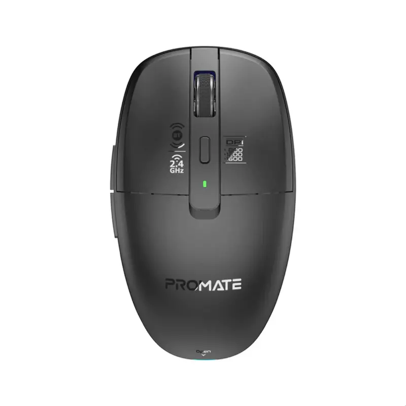 Promate Flexy Wireless Mouse: Dual-Mode (Bluetooth + 2.4Ghz), Long-Lasting Rechargeable Battery 1