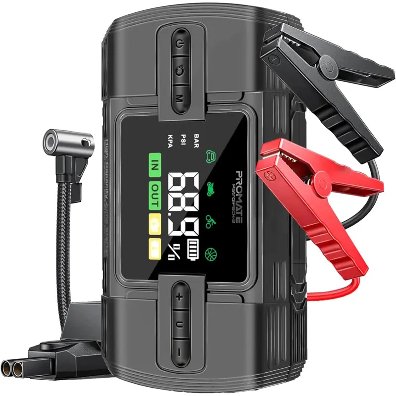 Promate Portable Air Compressor (1200 Psi) + 12,000Mah Power Bank 1