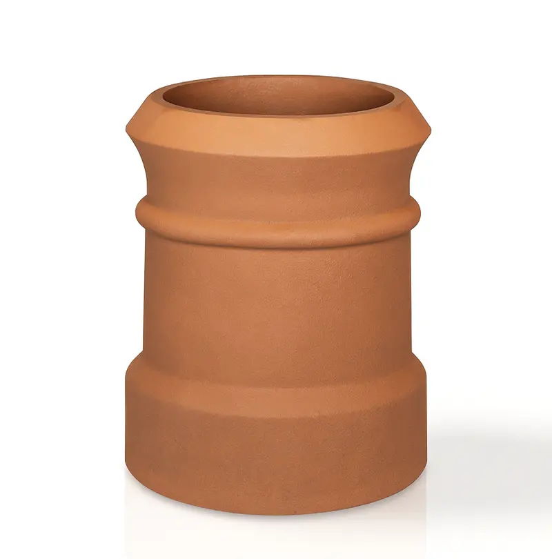 Redbank Cannon-Head Chimney Pot – Ornamental Clay Pot With Fluted Crown 1