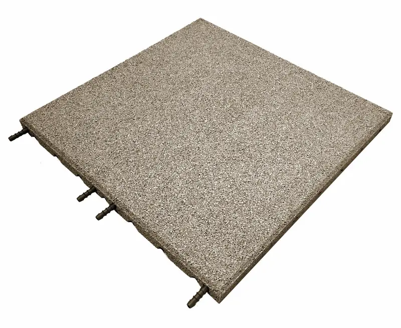 Sand-Coloured Castleflex Rubber Promenade Tiles – 500Mm × 500Mm × 30Mm 1