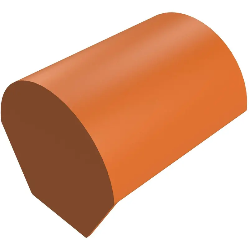 Sandtoft Clay Half-Round Ridge Tile With Stop End – 305Mm 1