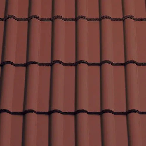 Sandtoft Double Roman Concrete Roof Tiles – Smooth-Faced Terracotta Red 1