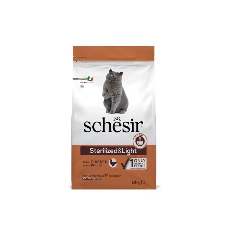 Schesir Dry Cat Food – 6 X 1.5Kg Bags (Sensitive Stomach Formula, Single-Protein, Salmon-Based) 1