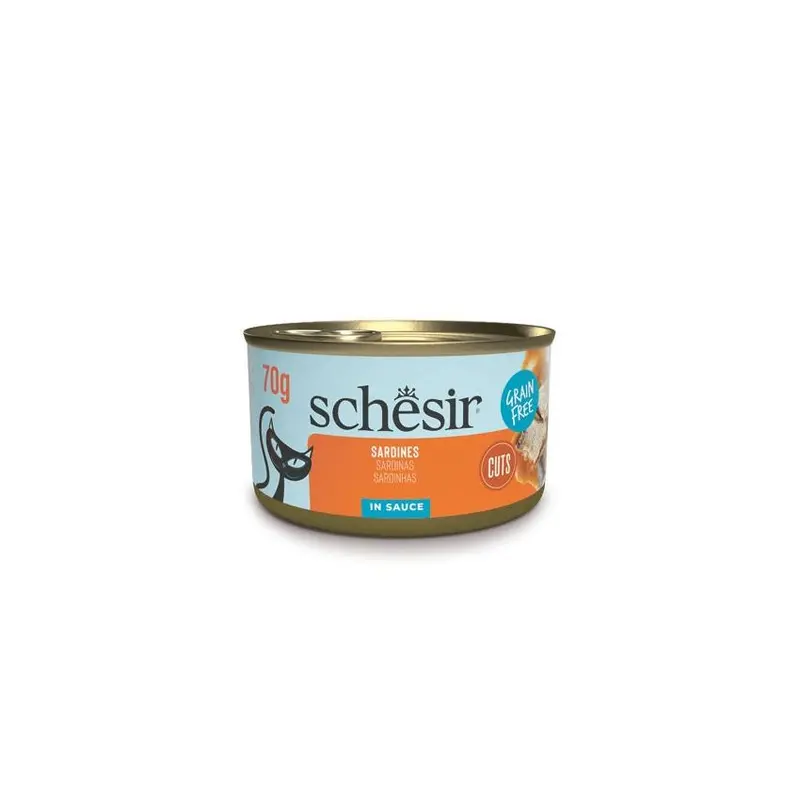 Schesir Grill-Style Wet Cat Food – 12 X 70G Pouches (Sardine & Tuna, 100% Meat, Human-Grade) 1