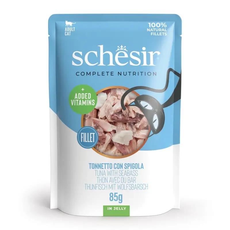 Schesir Premium Wet Cat Food In Tuna & Mackerel – 12 X 85G Pouches (Natural, No Artificial Additives) 1