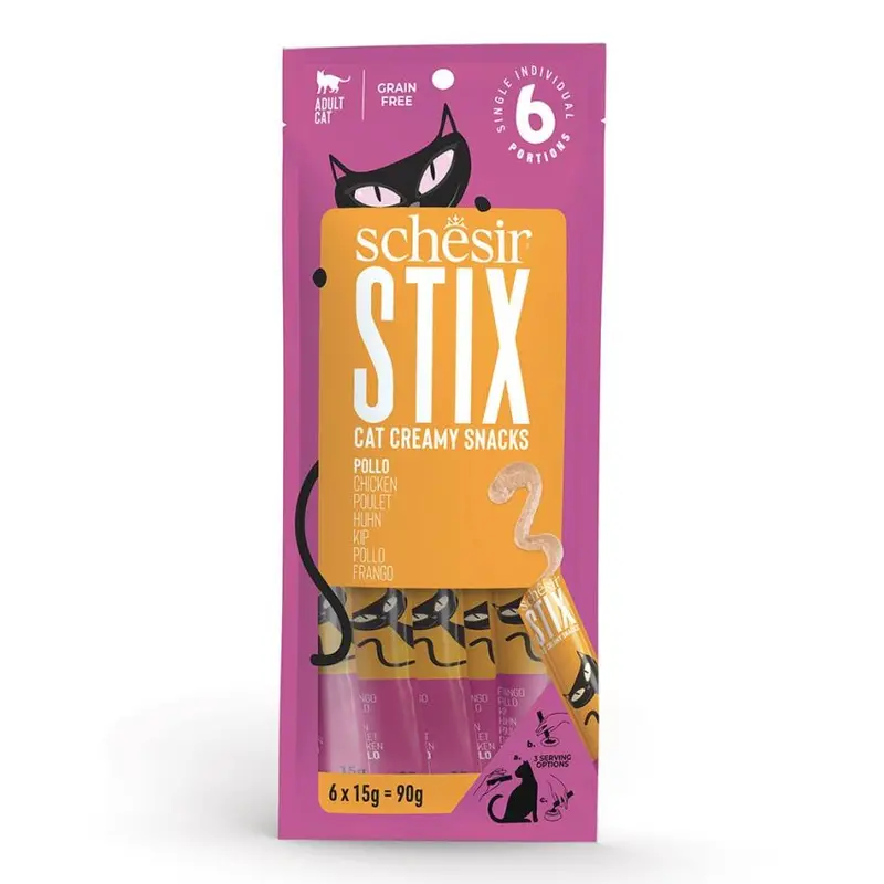 Schesir Stix Wet Cat Food – 12 X 6 X 15G Strips (Kiss-Style Tuna, Creamy Texture, Palatability-Boosted) 1