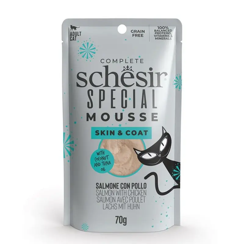 Schesir Wet Cat Food – 12 X 70G Pouches (Tuna Mousse, Joint-Support Formula With Glucosamine) 1