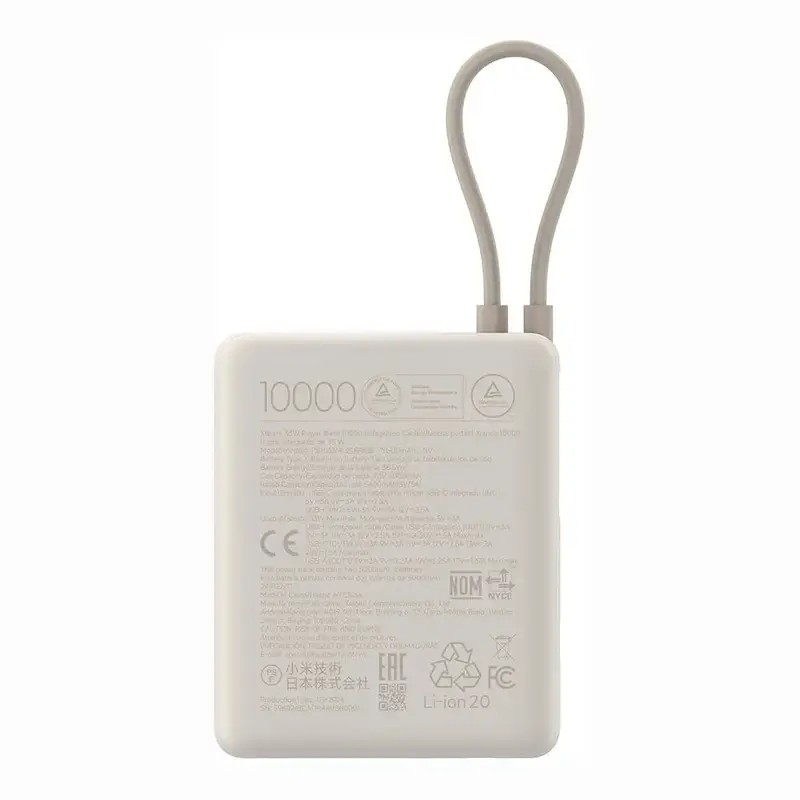 Shawmee 33W Compact Power Bank – 10,000Mah, Built-In Cable & Universal Compatibility 1