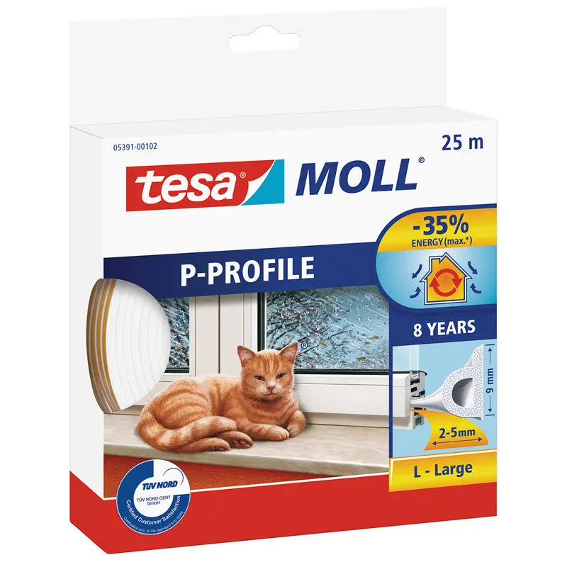 Tesa Gap-Filling Tape For Uneven Surfaces And Permanent Fixing (P-Shape) 2