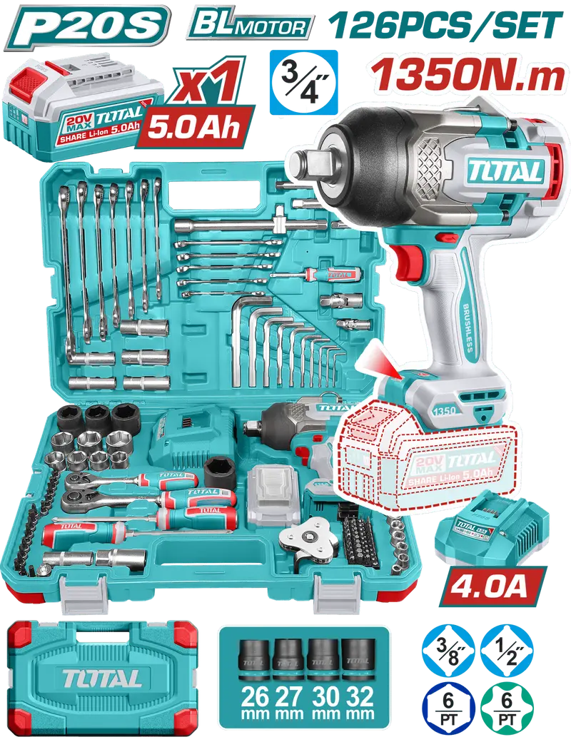 Thkthp31262 Cordless Impact Wrench – 126 Mm, 1350 Nm Torque, Brushless Motor 1
