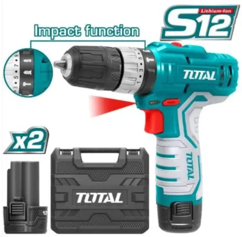 Total 12V Cordless Drill – Lightweight With Built-In Lithium Battery 1