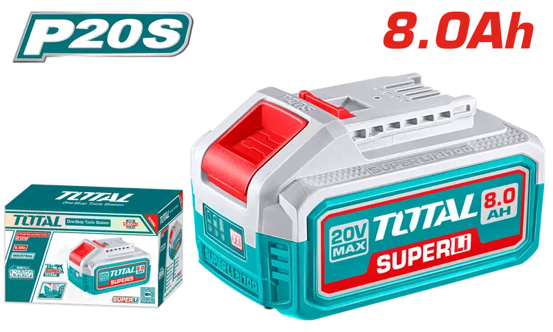 Total 20V High-Capacity Lithium-Ion Battery – 8.0Ah With Smart Led Display 1