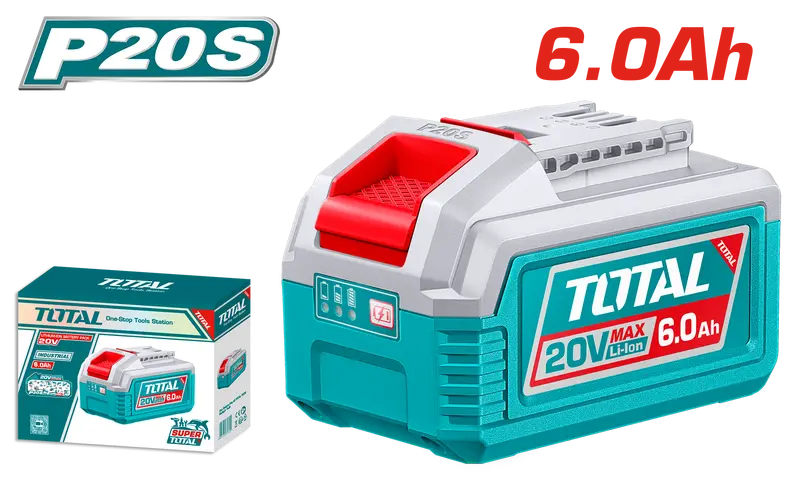 Total 20V Lithium-Ion Battery Pack – 6.0Ah With Built-In Led Charge Indicator 1