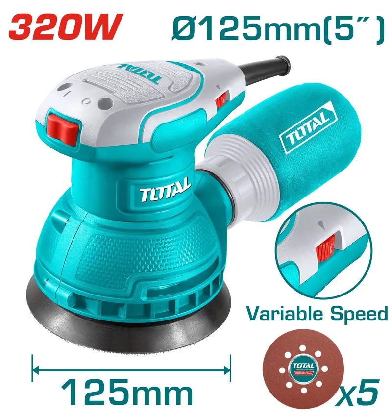 Total 320 Mm × 125 Mm Heavy-Duty Angle Grinder With Guard And Safety Features 1
