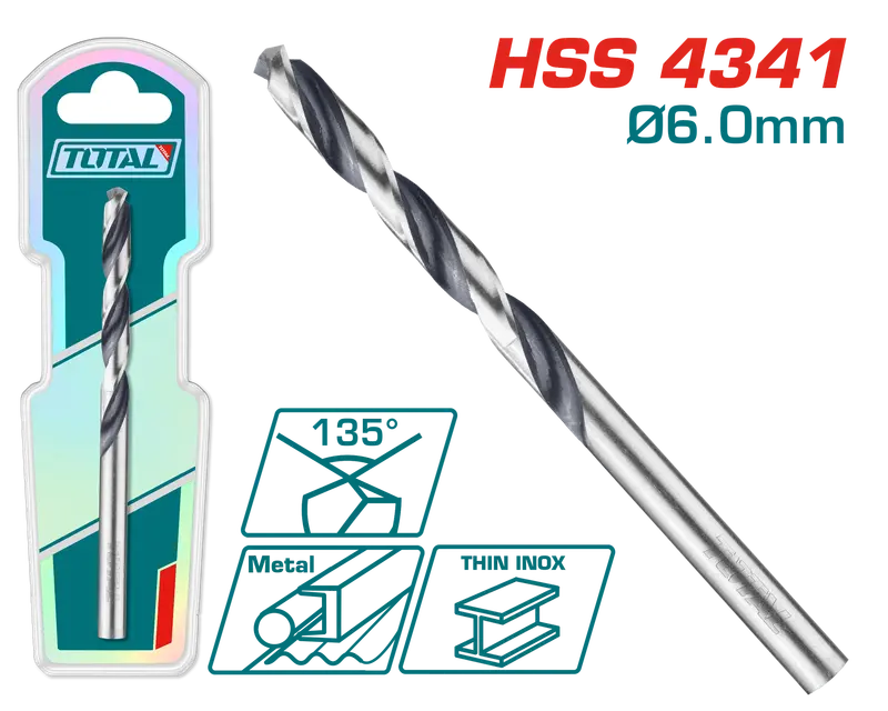 Total 4341 Hss Drill Bit – 6Mm Diameter, Heavy-Duty Metal Drilling Solution 1