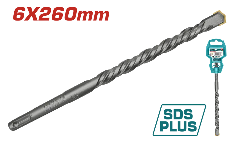Total Sds Plus Drill Bit – 6X260Mm Hss-Carbide Hybrid For Hard Materials 1