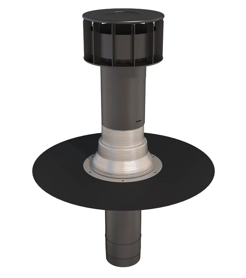 Ubbink Oft-4 Epdm-Friendly Twin-Wall Flat Roof Vent Terminal (131Mm) 1