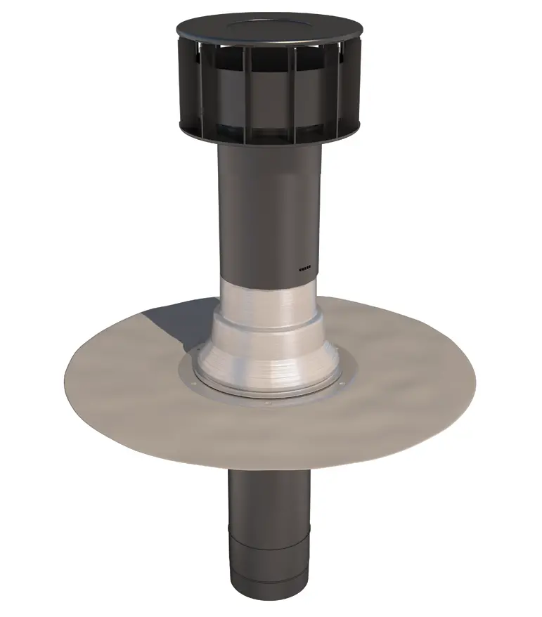 Ubbink Oft-4 Twin-Wall Pvc Flat Roof Vent Terminal – 166Mm Ø 1