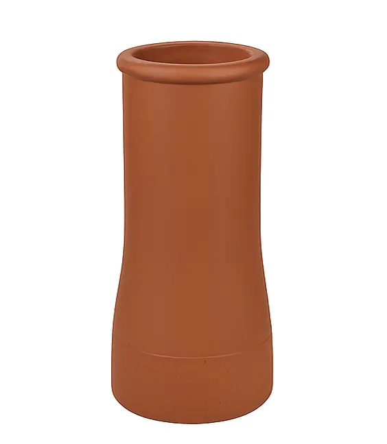 W T Knowles Roll-Top Chimney Pot – 600 Mm Red Clay Design 1