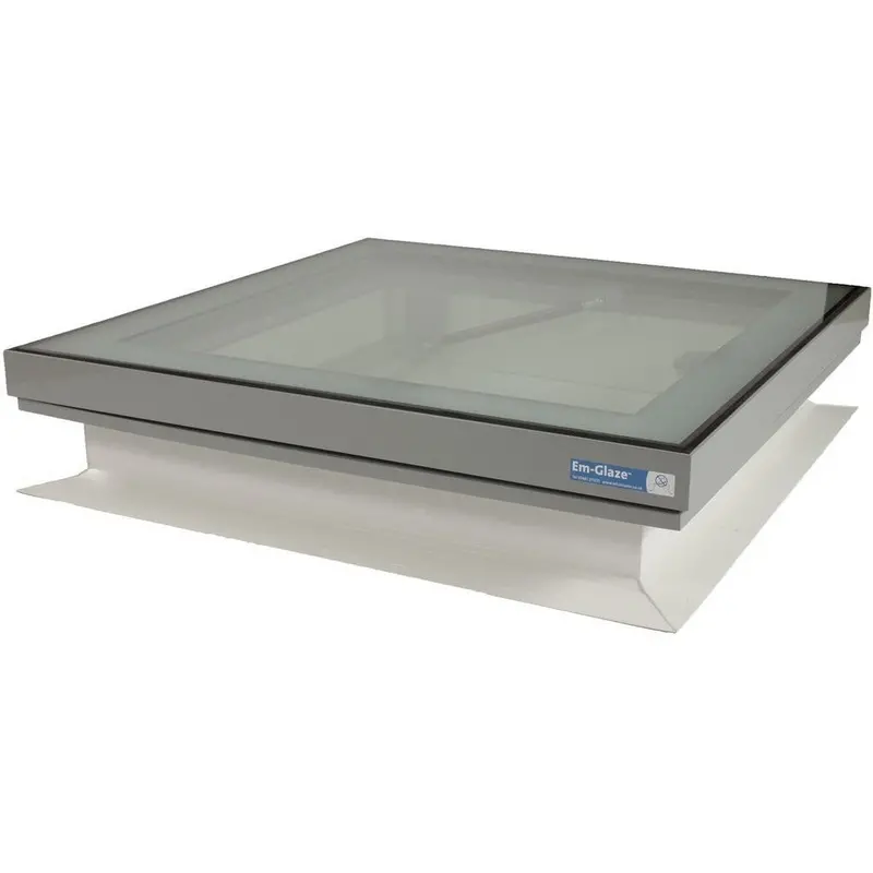 Whitesales Em-Glaze Flat Glass Rooflight – Electric Opening With 150Mm Pvc Vertical Upstand 1