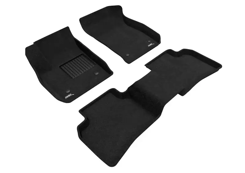 3D Maxpider Elegant Floor Mat Set – Black, 3-Piece Configuration (2 Front + 1 Second-Row) 1